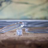 vintage knife holder X 12, Daum Cristal France knife rest, vintage signed cutlery holder