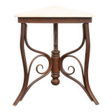 Table d'appoint Thonet ancienne du début du XXe siècle avec un plateau en pierre naturelle