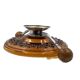 Art Deco large orange glass centerpiece / vide-poche, Italy 1940s