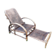 Armchair in rattan with rest foot 60s