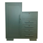 Armoire, secrétaire Art déco en bois massif