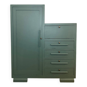 Armoire, secrétaire Art déco en bois massif