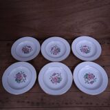 6 floral half porcelain deep plates KIFO Amandinoise