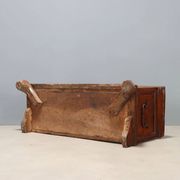 Antique walnut chest with wrought iron handles, Italy, 18th century.