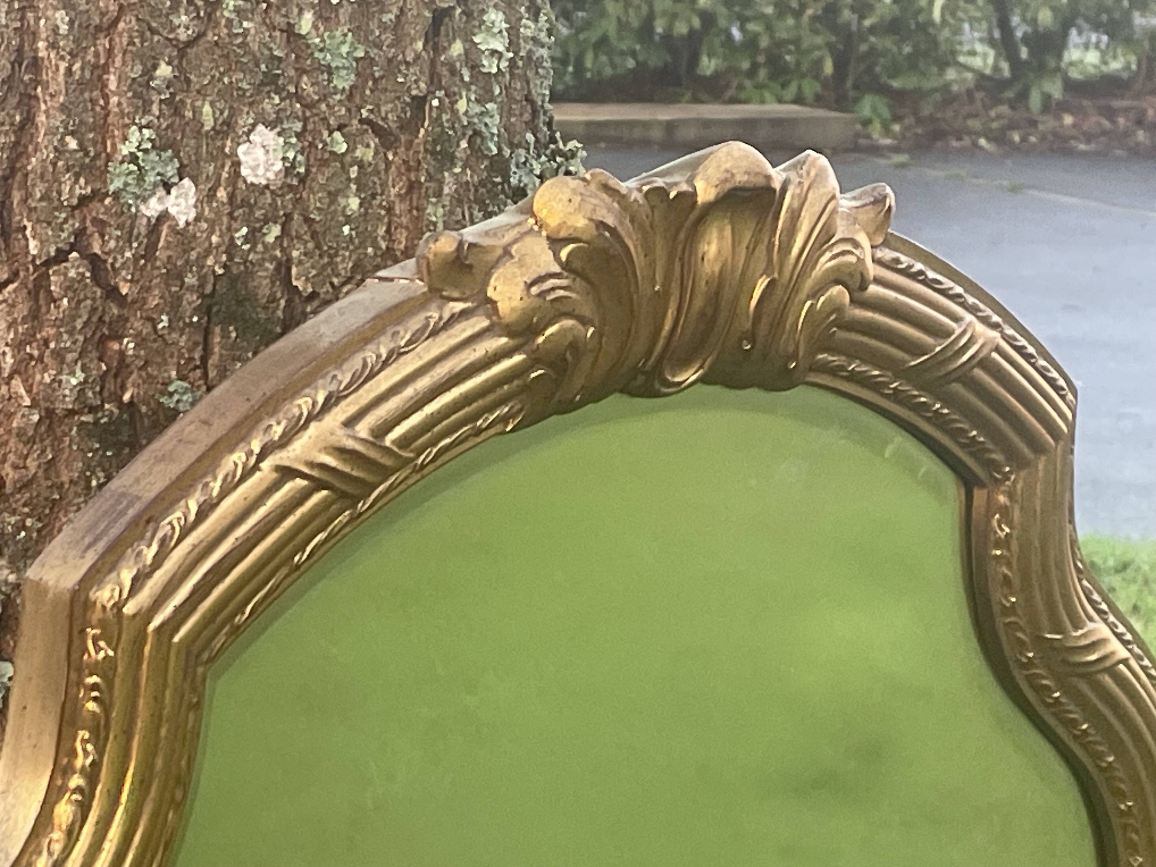 Imposing neo-classical style mirror, wood and stucco "Deknudt"