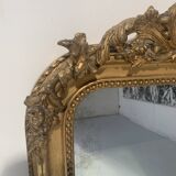 Miroir de style Louis XV en bois et stuc doré XIX siècle