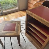 Coffee table in walnut with a tadelakt top.