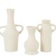 Set of 3 white aluminium vases (12x8x19cm)