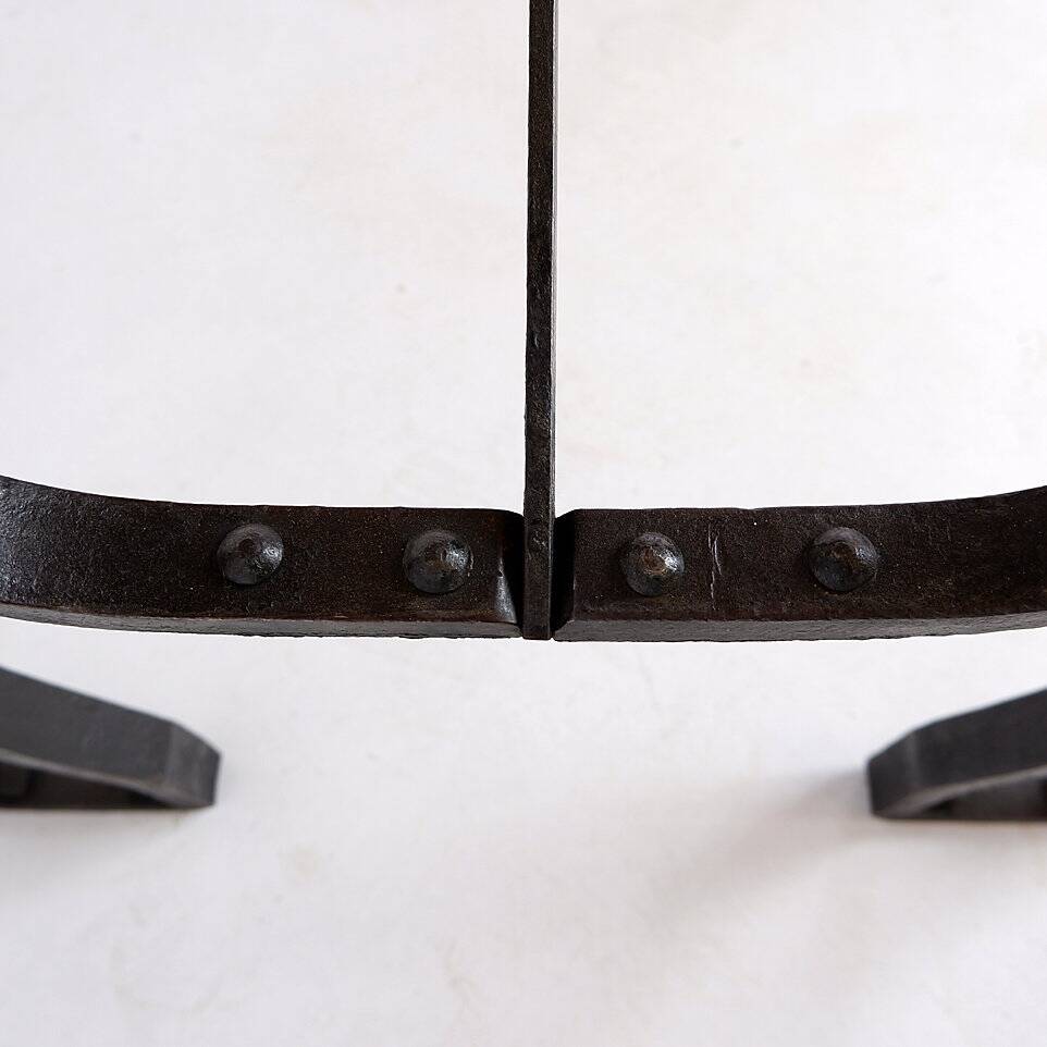 Industrial Bistro Table in Wood and Wrought Iron -