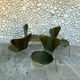 Suite of 4 chairs 3107 olive color, series 7 Arne Jacobsen for Fritz Hansen 1978