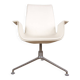 Fauteuil danois, cuir blanc+acier chromé, modèle fk 6725 ou « tulip chair » , preben fabricius/knoll