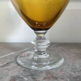 Vintage Bohemian Crystal Pitcher Jug Vcelnicka Orange Smoke