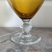 Vintage Bohemian Crystal Pitcher Jug Vcelnicka Orange Smoke