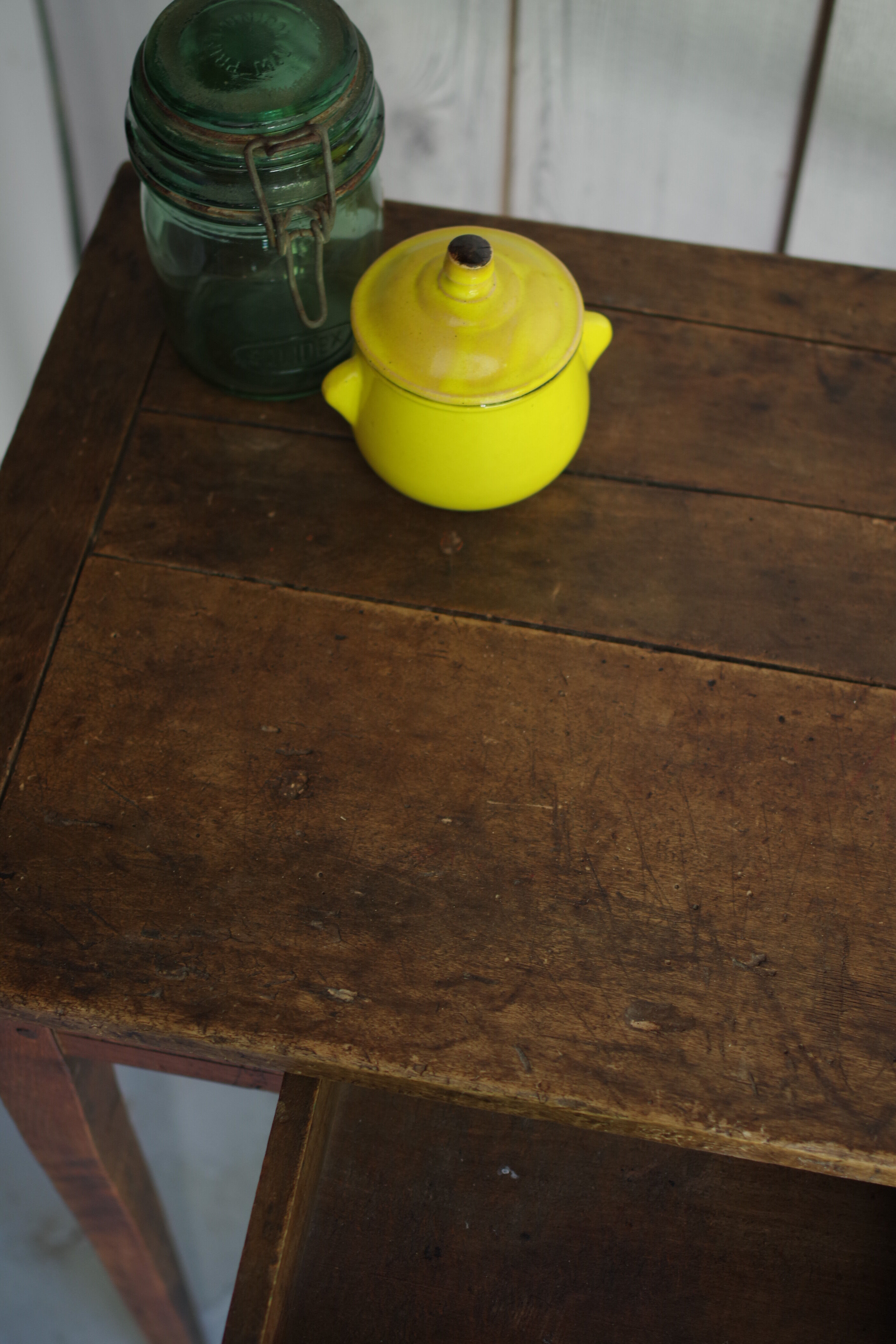 Small farm table-old rustic wooden desk years 50