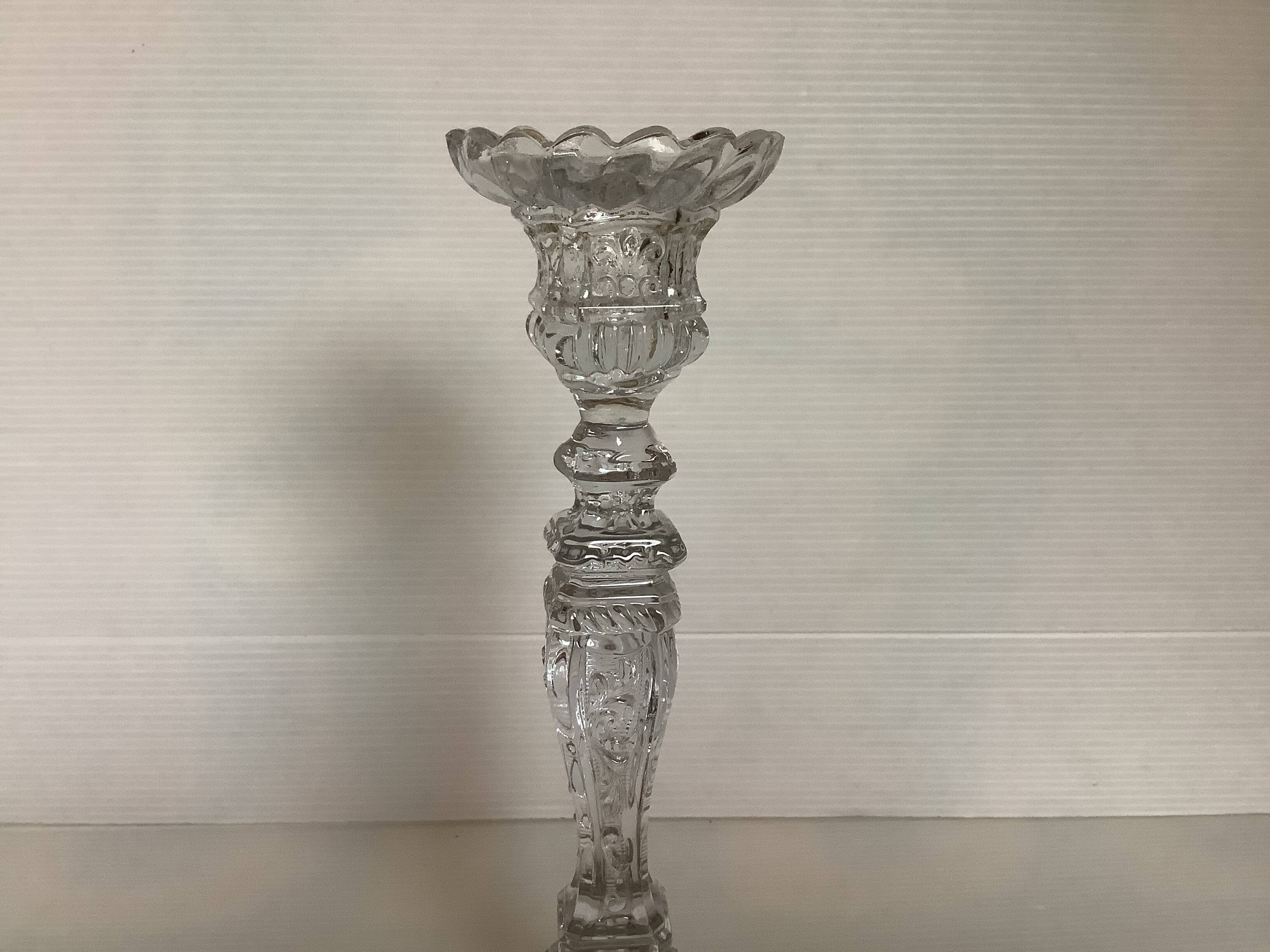 Vallerysthal candle holder in art deco molded glass