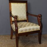 Empire Swan Neck Armchair in Mahogany, Early 19th Century