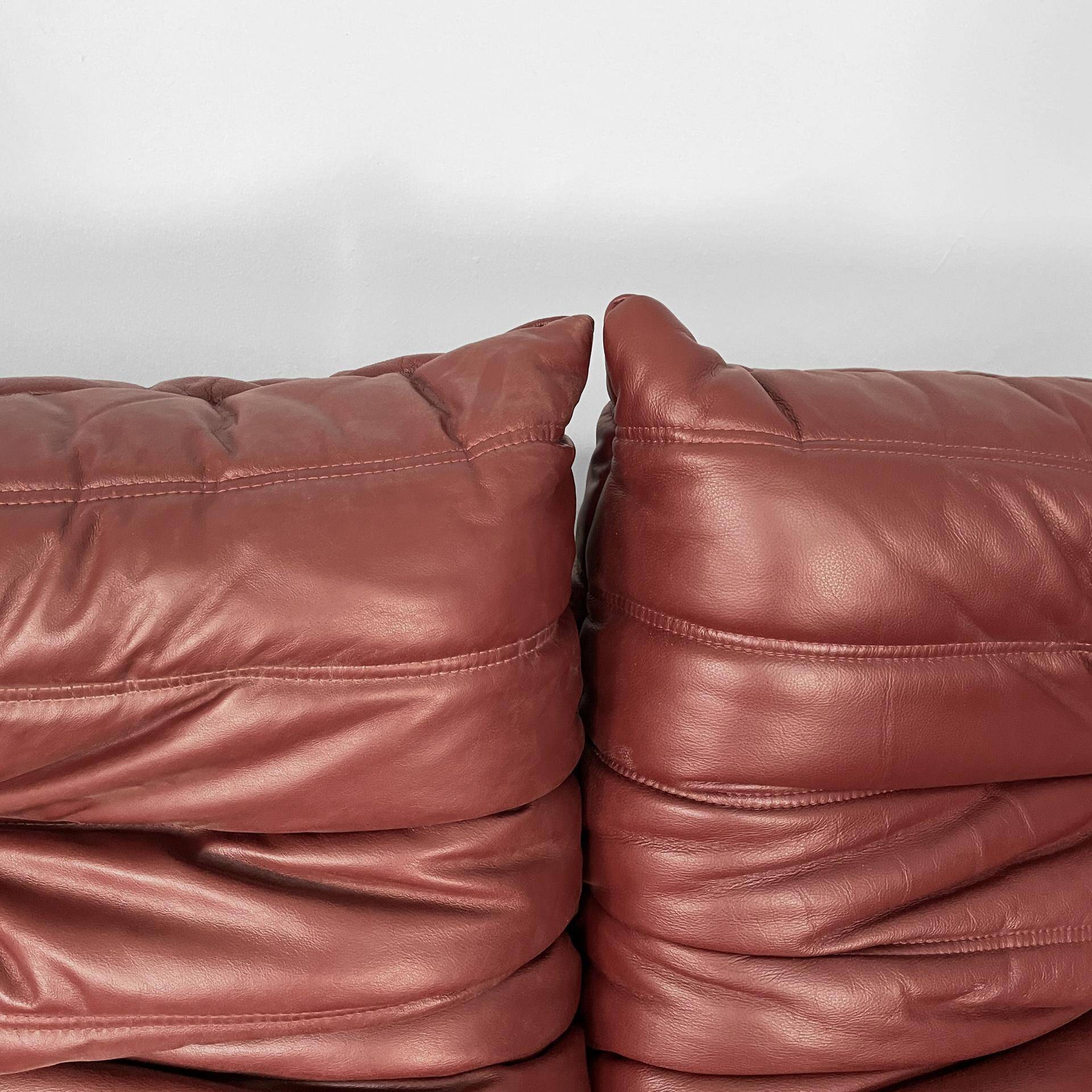 Modern French Togo leather sofa