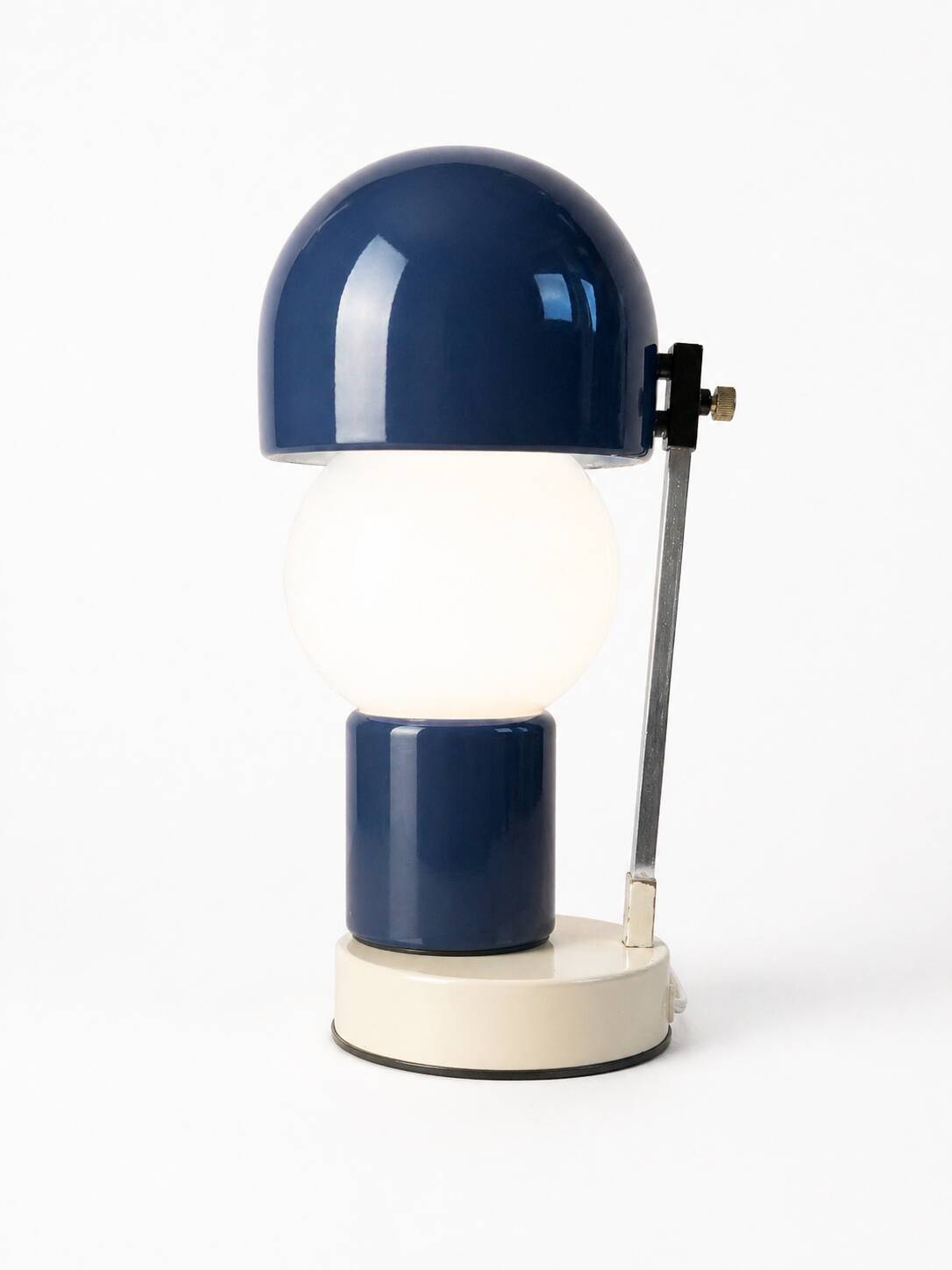 Modernist table lamp G.C.M.E. in metal and glass, Italy 1970s