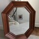 Vintage octagonal mirror in solid wood