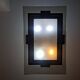 Brass and rectangular glass chandelier, 1940s vintage.