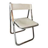 Italian folding chair in leather "Tamara" by Arrben 1970 vintage