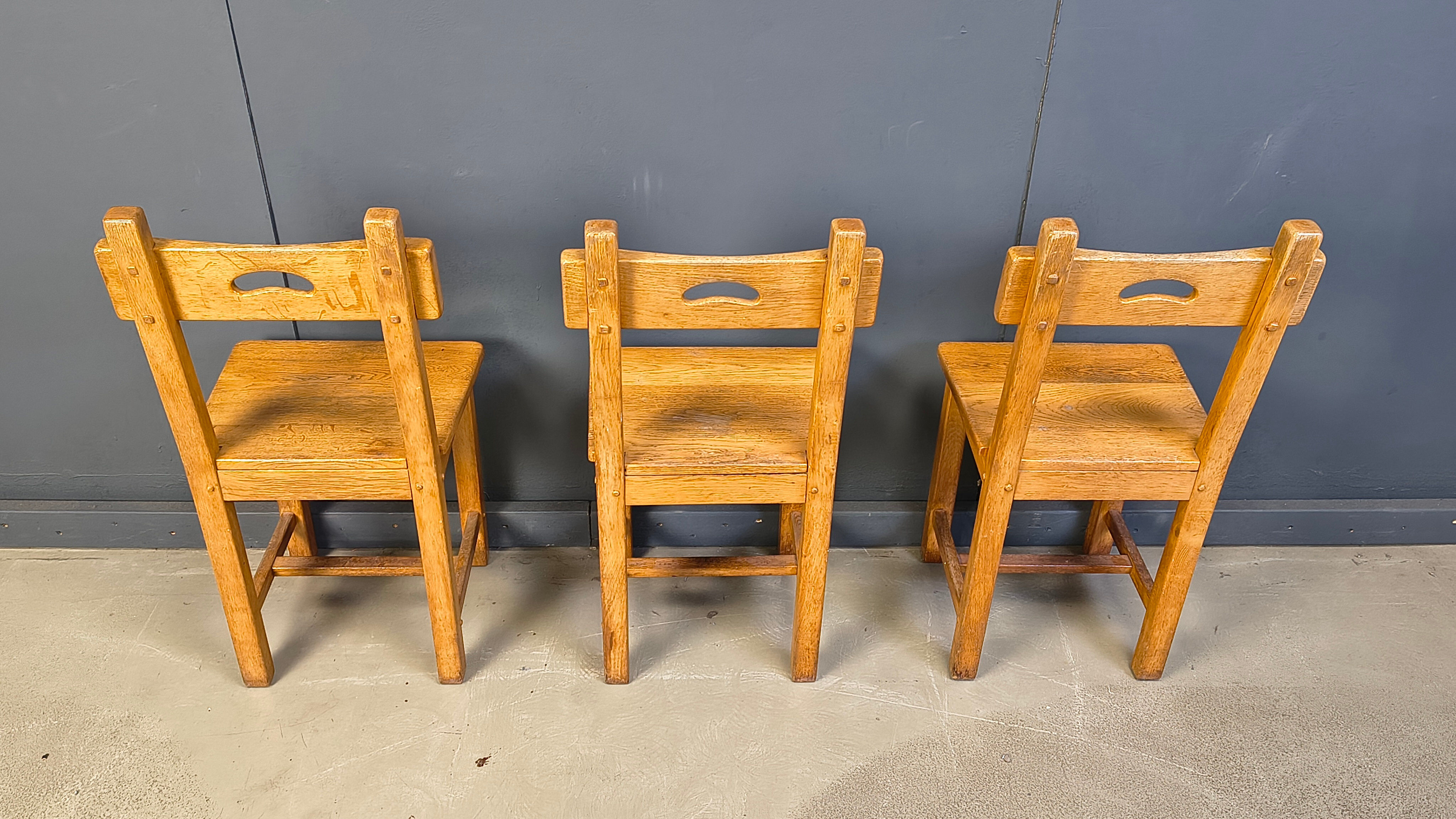 Set of 6 Spanish rustic dining chairs, 1960s