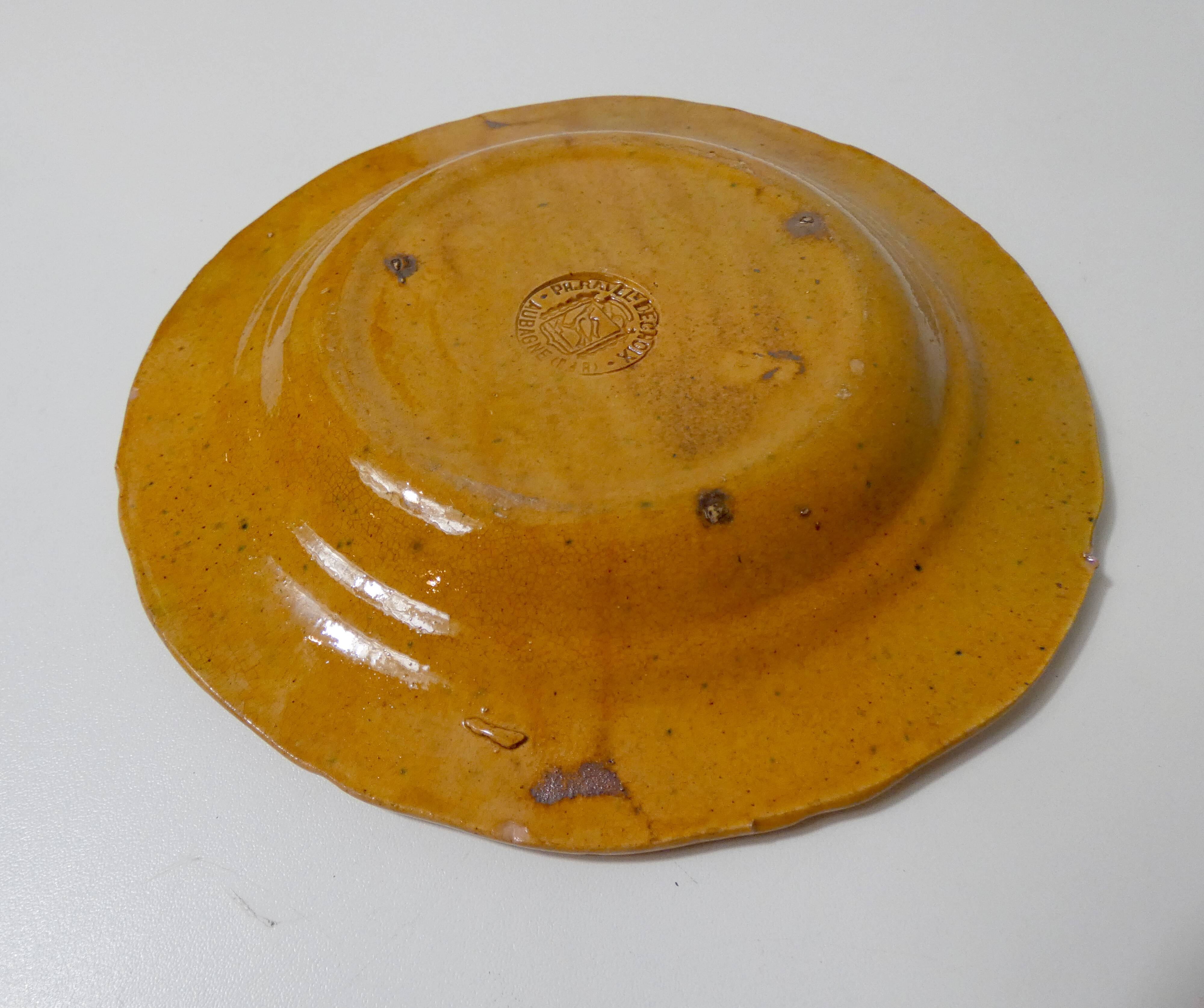 Antique glazed earthenware plate ravel aubagne