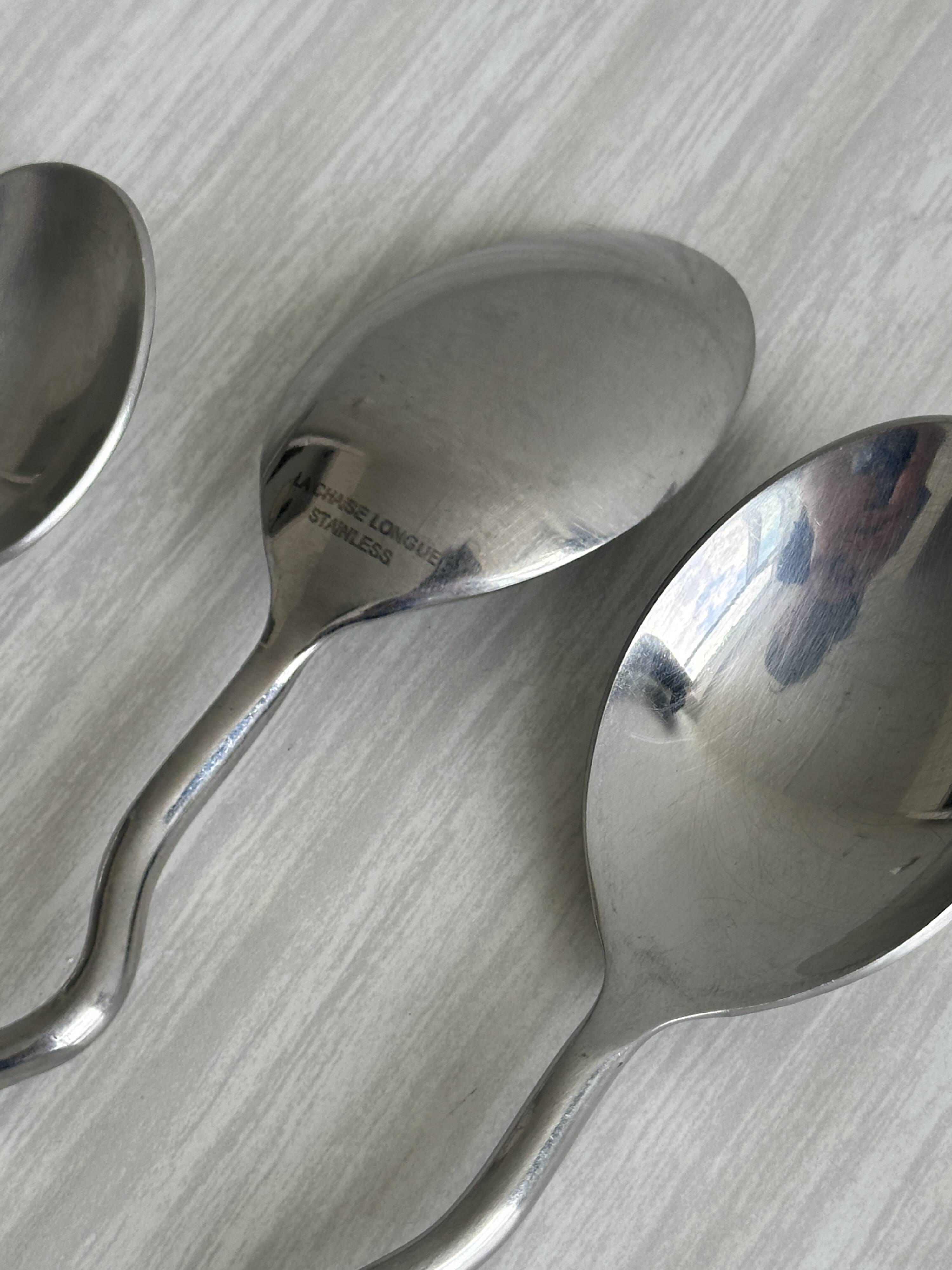 Set of 4 silver-plated metal spoons