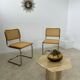 Lot of 2 identical caned chairs Cesca B32 design Marcel Breuer 1970 Made in Italy vintage