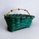 Brutalist basket by David Marshall, wood & bronze, Spain, 1970s