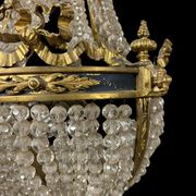 Hot air balloon chandelier in gilded bronze Louis XVI style of Napoleon III period