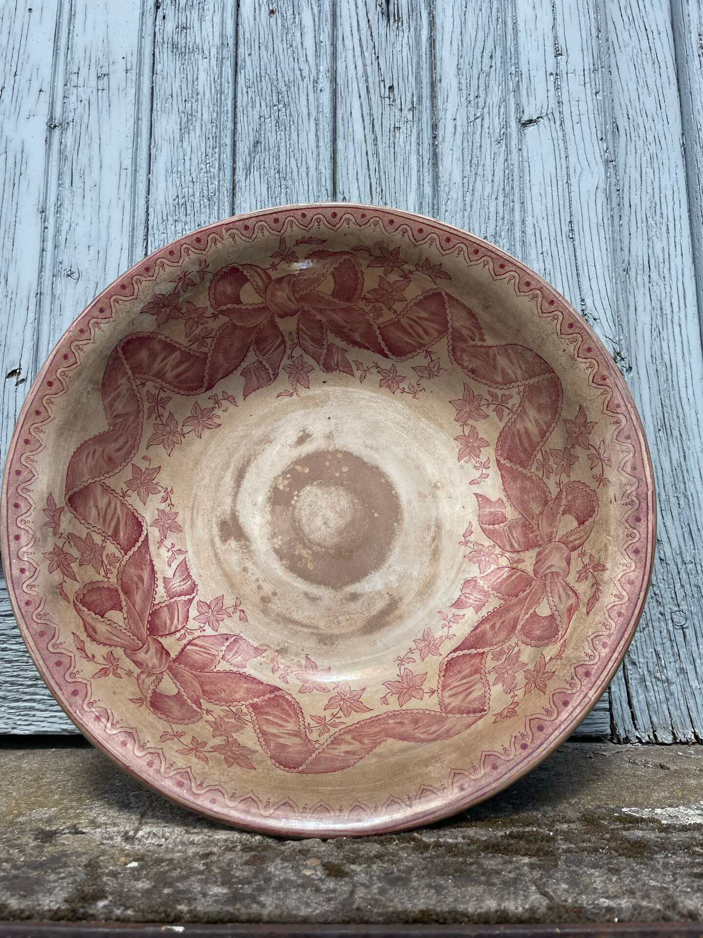 Large ironstone basin model Rosette U&C Sarreguemines