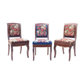 Suite of 3 chairs Epoque Louis Philippe