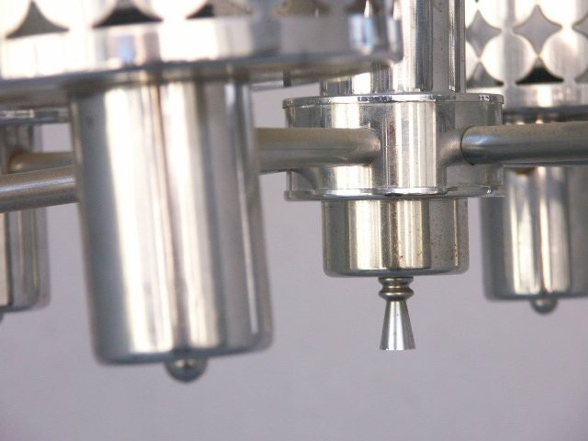 Chandelier 6 light 1970 chromed metal