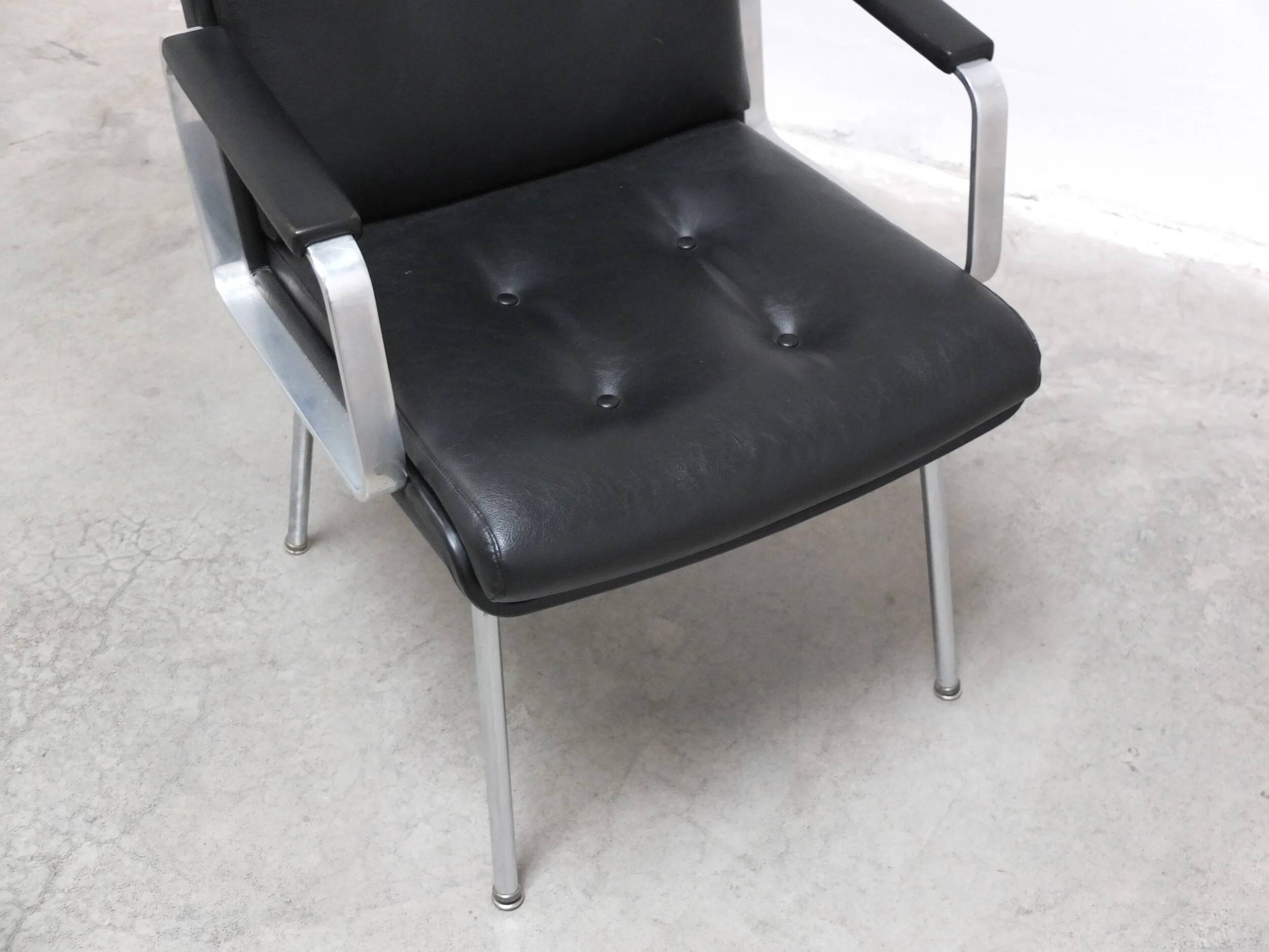 Executive leather armchair by Egon Eiermann for Wilde + Spieth, 1960s