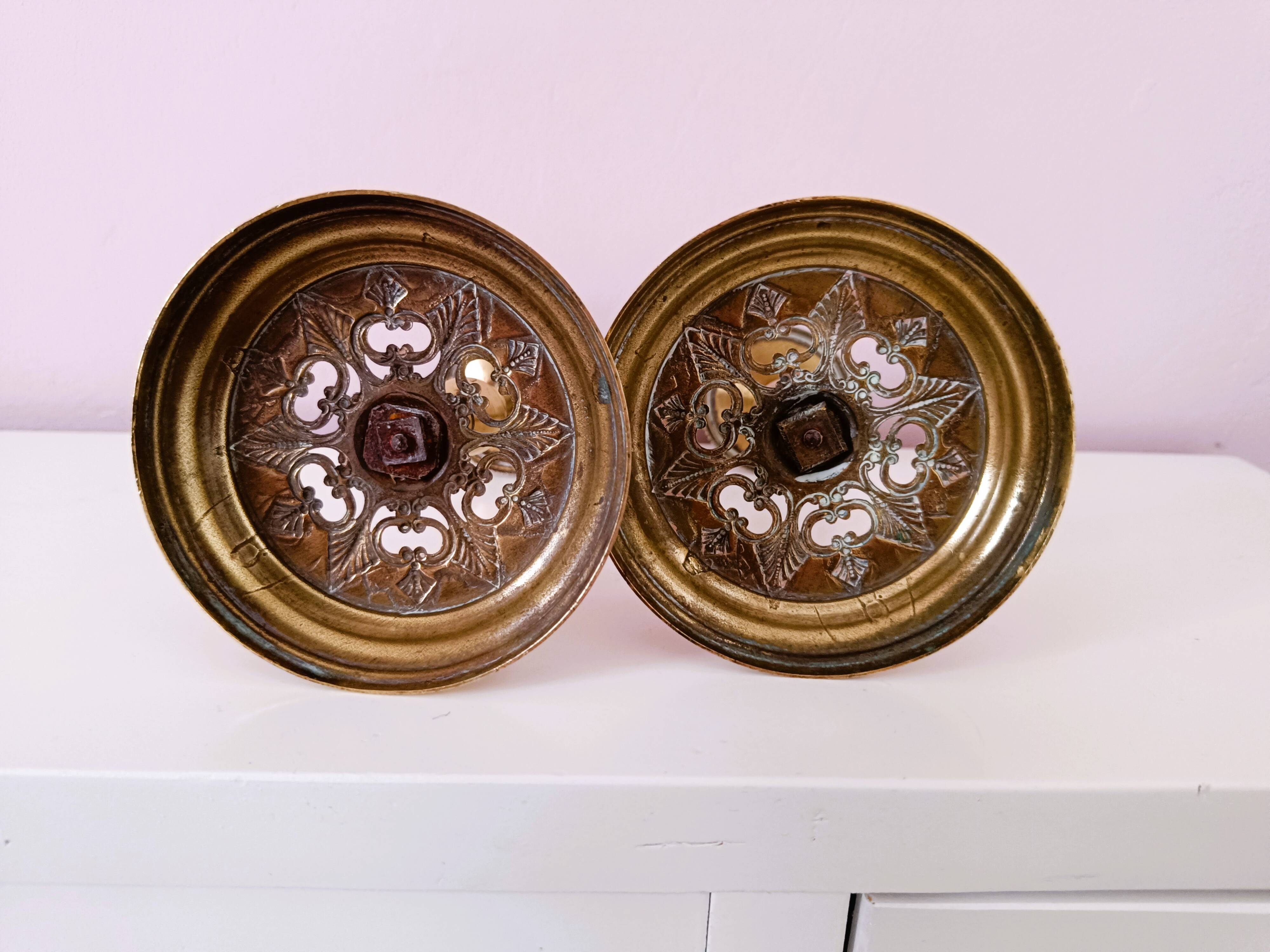 Pair of Empire style candlesticks