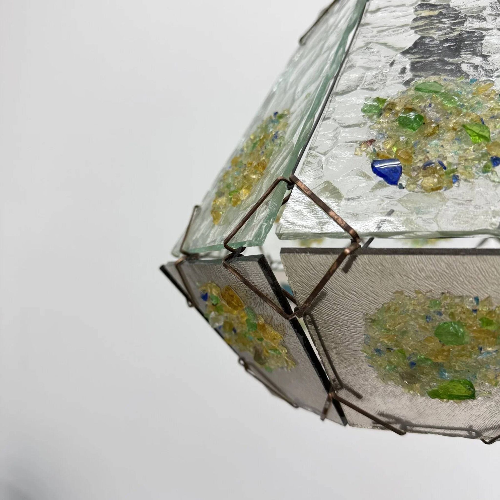 Suspension en verre brutaliste, années 1970