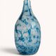 Brutalist Blue and White Reactive Art Glass Vase, Europe, 1970s