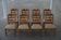 Set of 8 oak chairs with jute fabric, Henning Kjærnulf, mid-century Danish, 1960s.