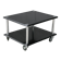 Coffee table "space age" in black lacquered steel