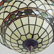 Vintage french 3 light leaded glass tiffany up light with adjustable height 3273