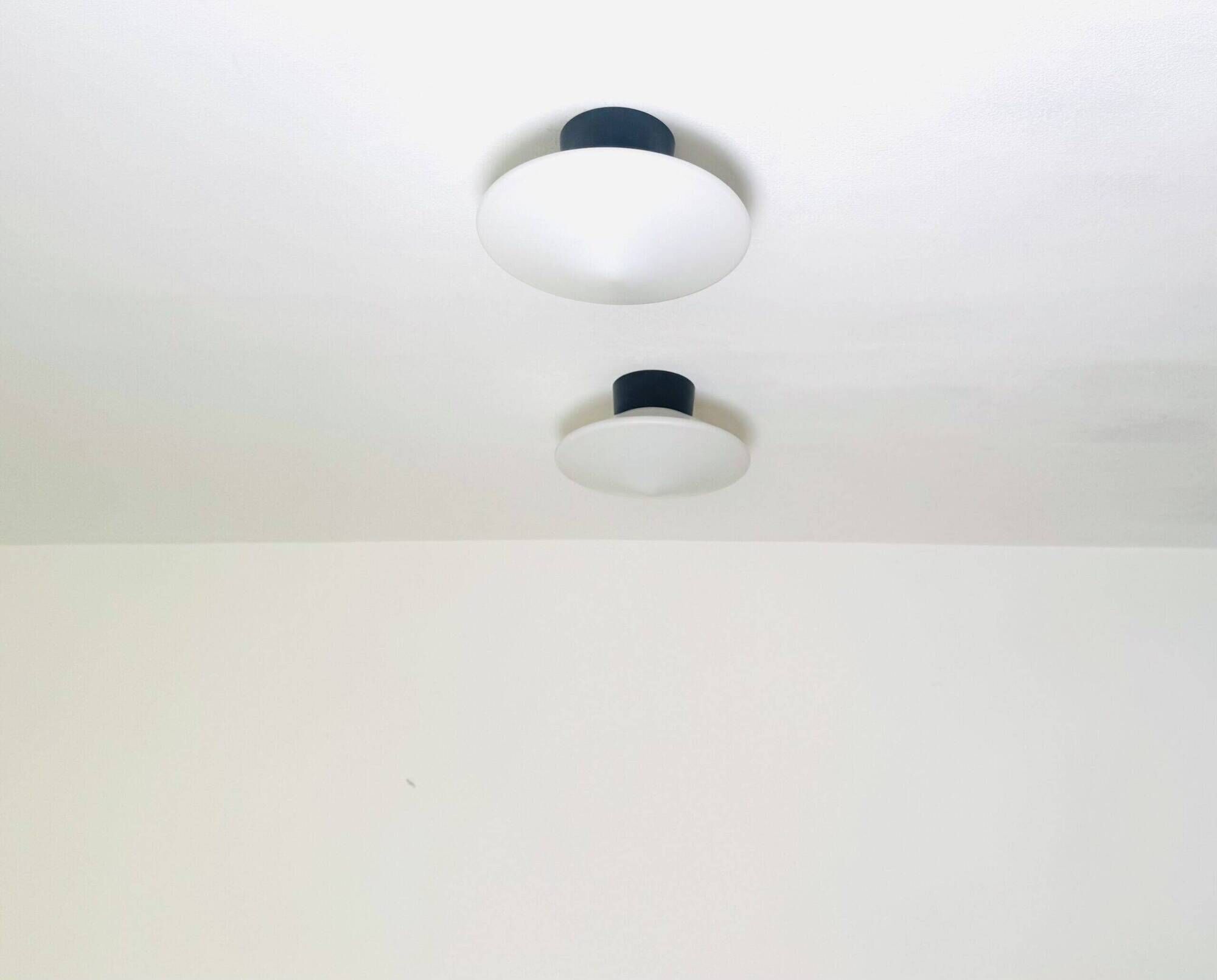 P-1410 Discus Milky Glass Ceiling Or Wall Lamps By Raak Amsterdam, The Netherlands 1960S