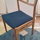 2 chaises danoises en chêne et tissu bleu, années 1960