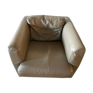 fauteuil roche bobois en cuir beige