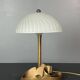 Artisanal hand made brutalist art deco style wrought iron desk lamp, 1980s