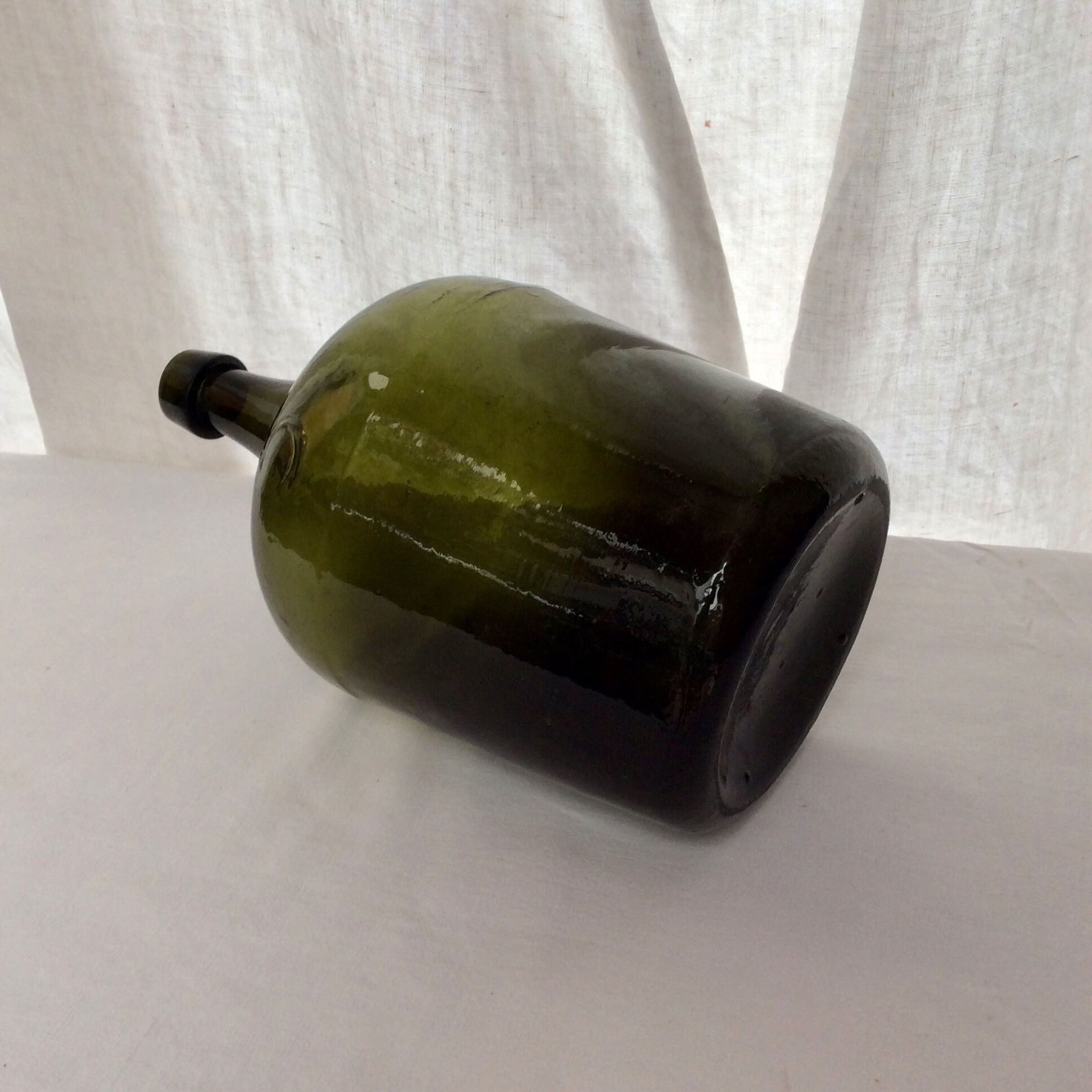 Glass bottle dark green color 5 liters