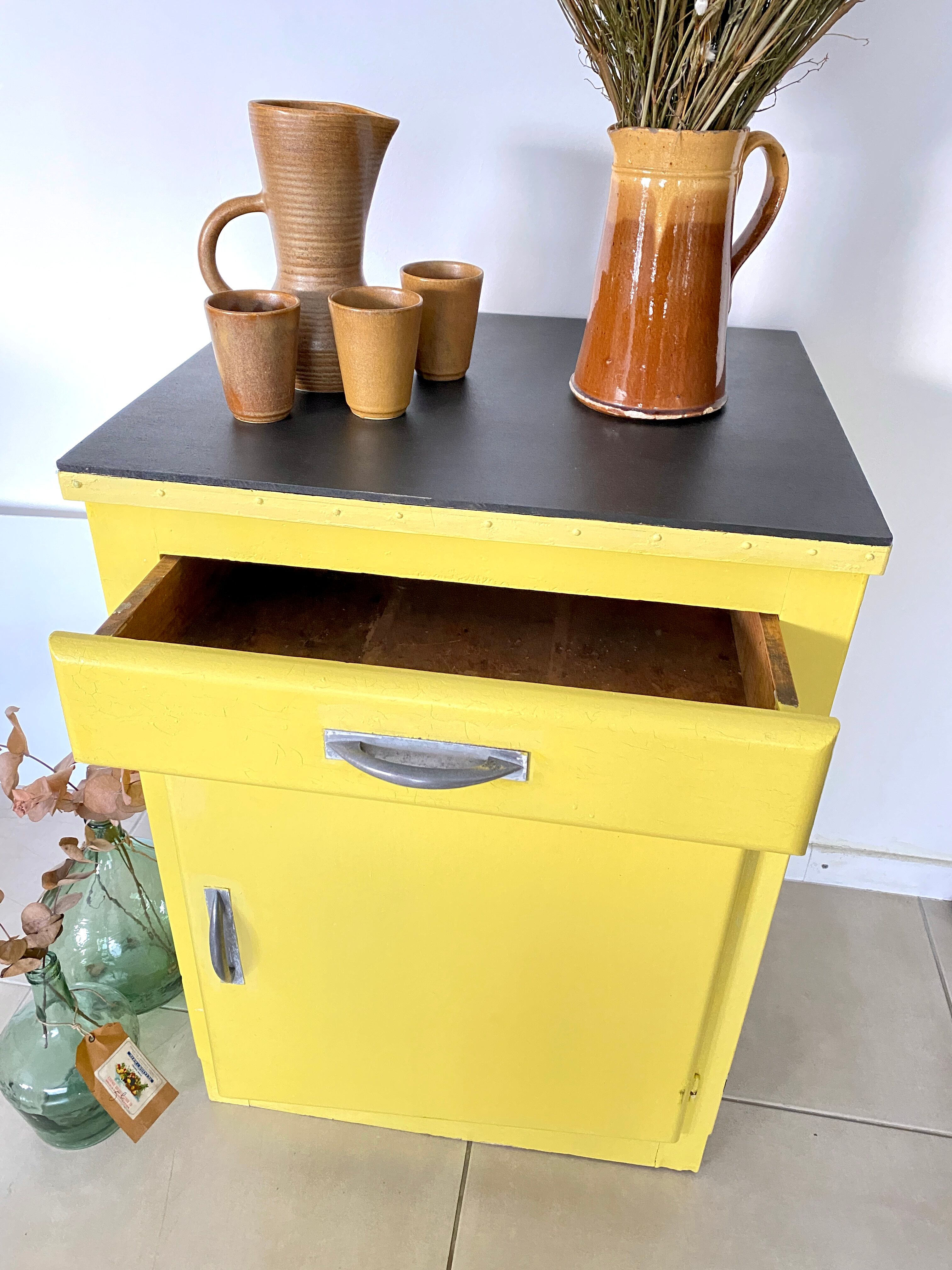 Old yellow vintage jam maker