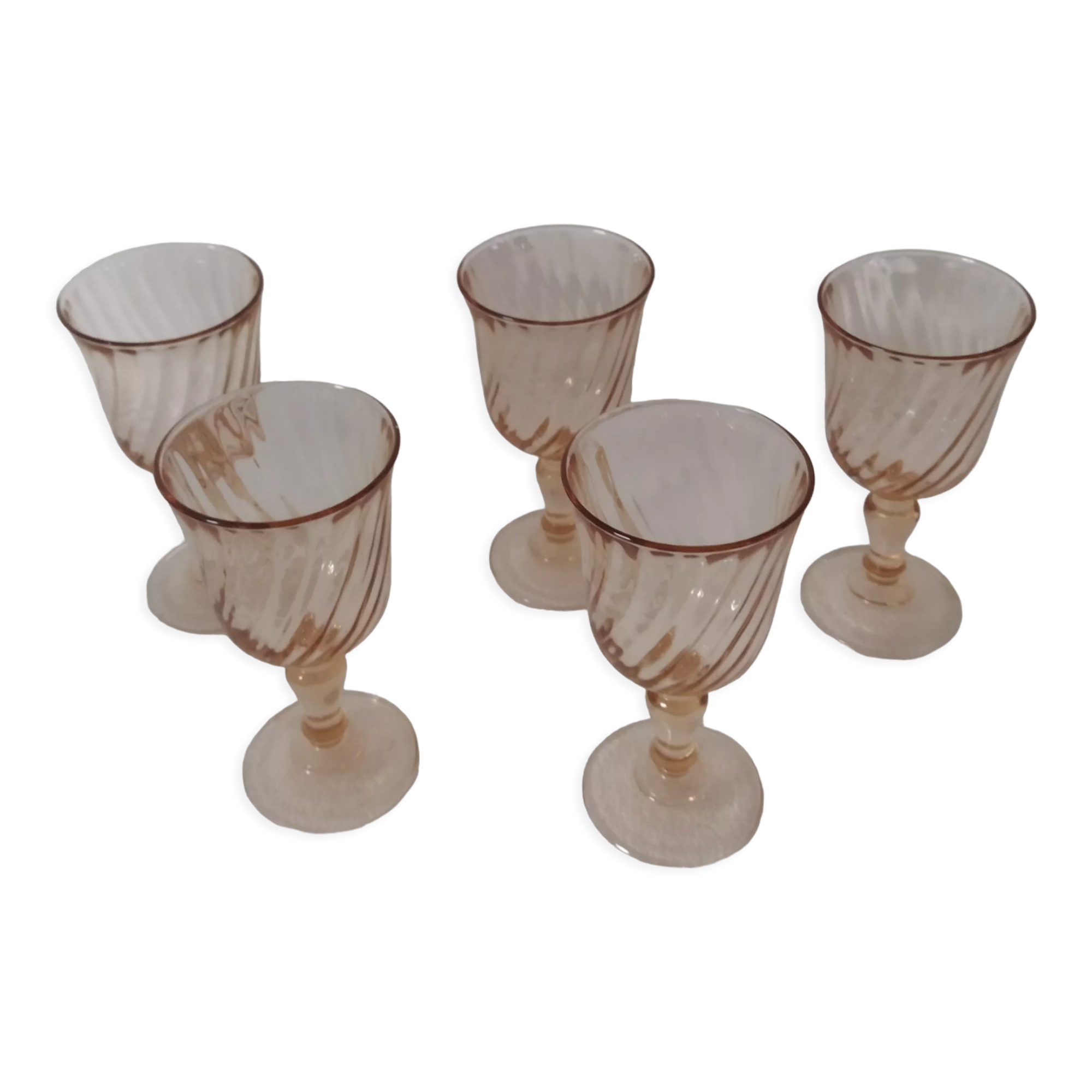 Set of five rosaline glasses