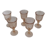 Lot de cinq verres rosaline