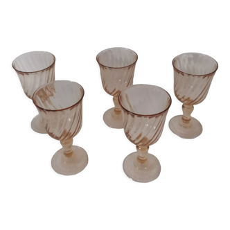 Set of five rosaline glasses